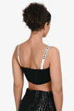 Christian Dior Black/White Knit Logo Bralette Size L