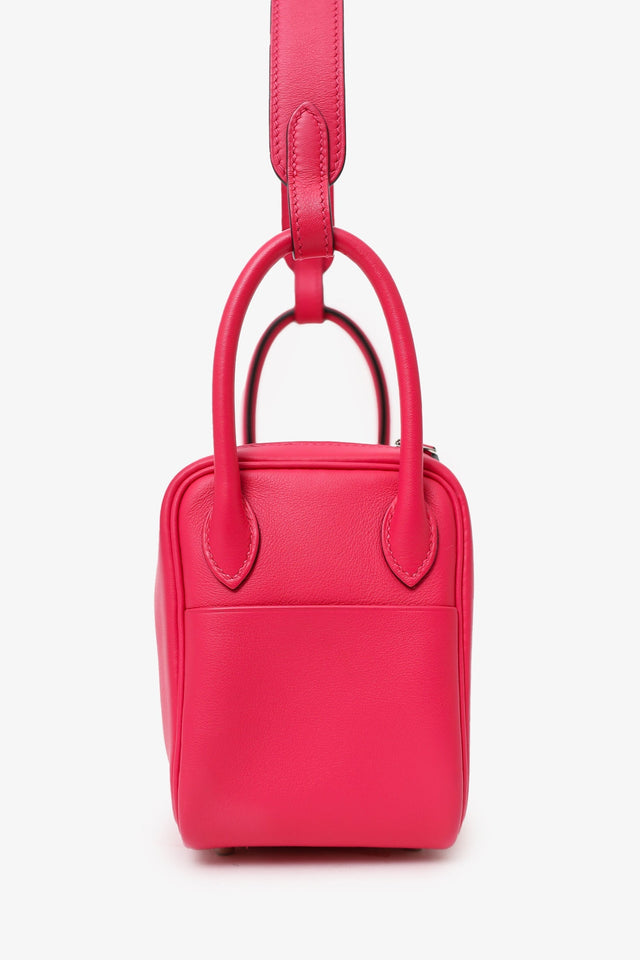 Hermes 2021 Rose Mexico/Rouge Piment Swift Leather Mini Lindy