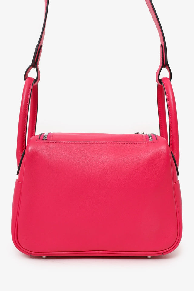 Hermes 2021 Rose Mexico/Rouge Piment Swift Leather Mini Lindy
