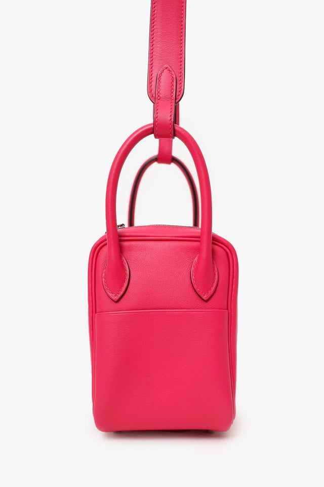 Hermes 2021 Rose Mexico/Rouge Piment Swift Leather Mini Lindy