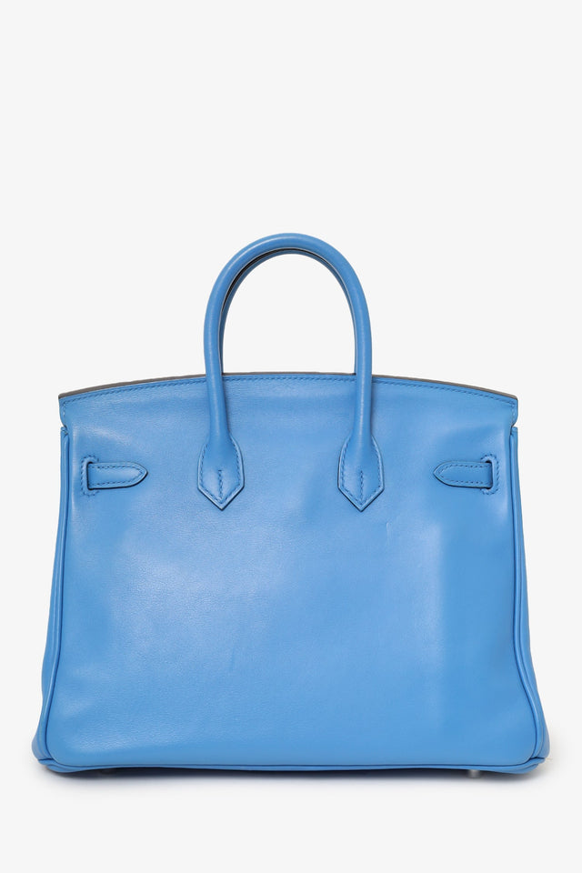 Hermes 2015 Blue Swift Leather Birkin 25