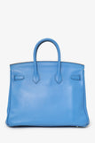Hermes 2015 Blue Swift Leather Birkin 25