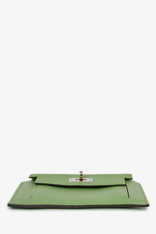 Hermes 2020 Locust Vert Chevre Leather Kelly Pocket Compact Wallet