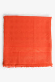 Christian Dior Orange Silk/Wool Jaquard Logo Shawl