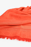 Christian Dior Orange Silk/Wool Jaquard Logo Shawl