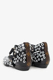 Louis Vuitton Black/White Patent Eyelet Ballet Flats Size 38.5