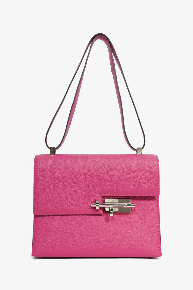 Hermes 2017 Rose Pourpre Epsom Leather Verrou 23 Crossbody Bag