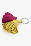 Hermes Purple/Lime Green Lambskin Leather Bicolour Carmen Uno-Dos Key Ring