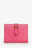Hermes 2016 Magenta Ostrich leather 'H' Bearn Compact Wallet
