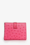 Hermes 2016 Magenta Ostrich leather 'H' Bearn Compact Wallet