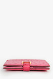 Hermes 2016 Magenta Ostrich leather 'H' Bearn Compact Wallet