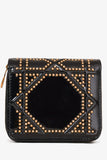 Christian Dior 2017 Black Patent Leather Studded Diorama Small Wallet