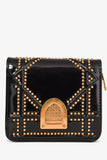 Christian Dior 2017 Black Patent Leather Studded Diorama Small Wallet