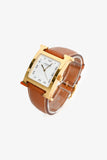 Hermes Gold Epsom Leather Medium 30mm 'Heure' Watch