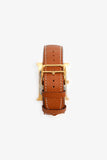 Hermes Gold Epsom Leather Medium 30mm 'Heure' Watch