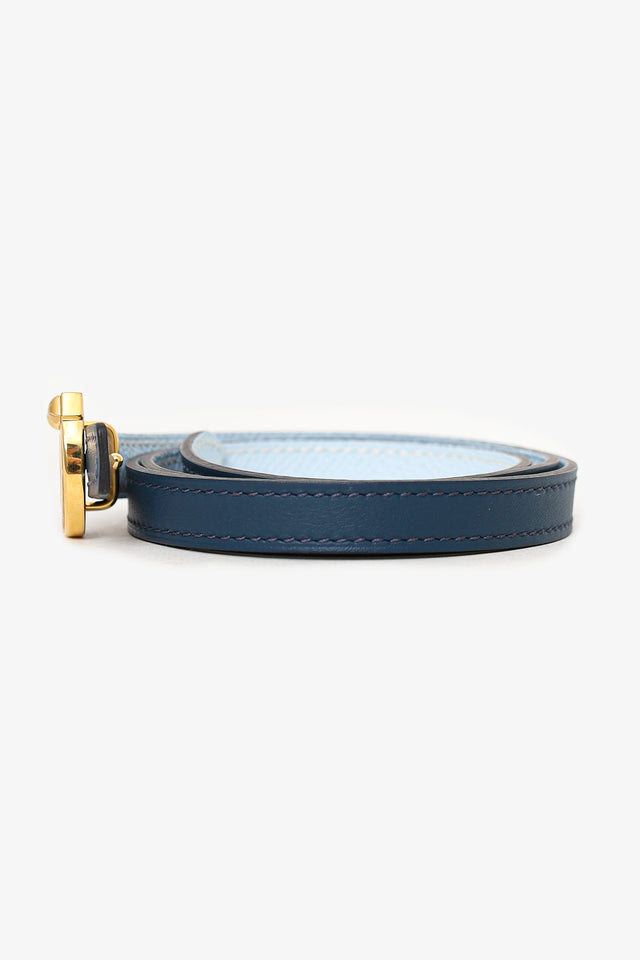 Hermes Navy/Blue Togo/Swift Reversible 13MM Horseshoe Buckle Belt