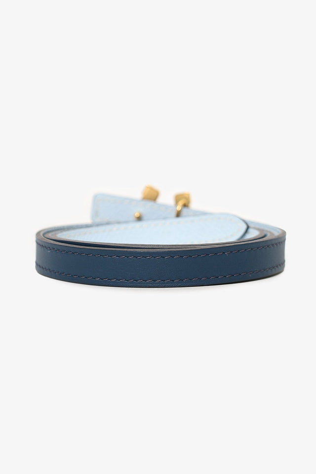 Hermes Navy/Blue Togo/Swift Reversible 13MM Horseshoe Buckle Belt