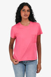 Hermes Pink Embroidered Pocket T-Shirt Size 38