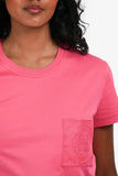 Hermes Pink Embroidered Pocket T-Shirt Size 38