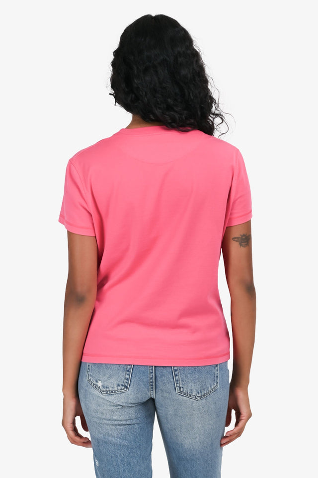 Hermes Pink Embroidered Pocket T-Shirt Size 38