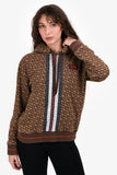 Burberry Brown 'TB' Printed Hoodie Size S
