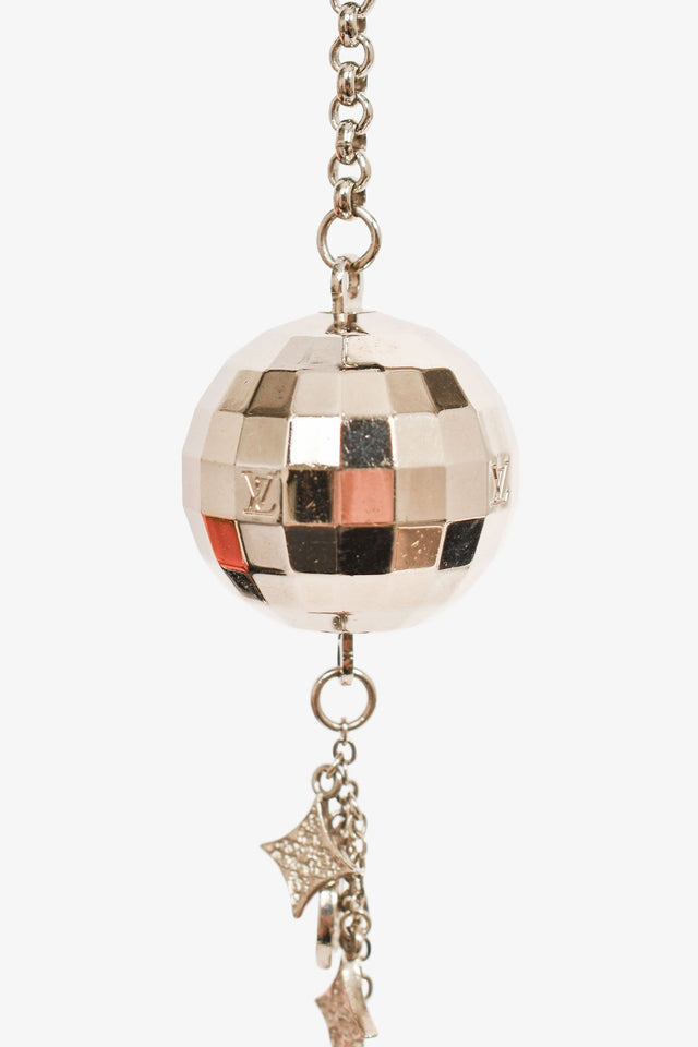 Louis Vuitton Silver Toned Disco Ball Charm Drop Bag Charm