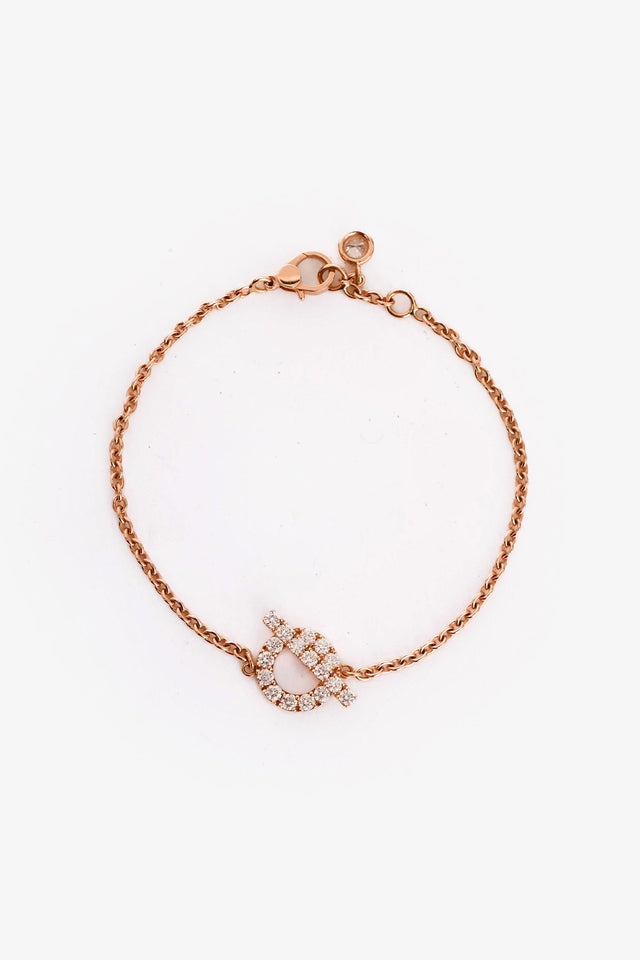 Hermes 18K Rose Gold Diamond Set Finesse Bracelet