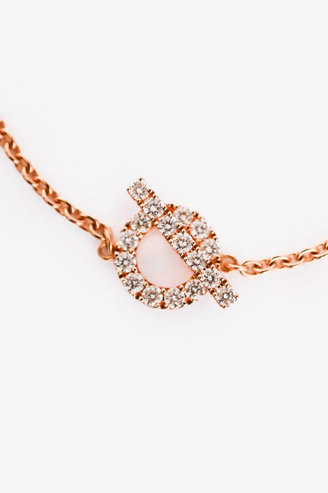 Hermes 18K Rose Gold Diamond Set Finesse Bracelet