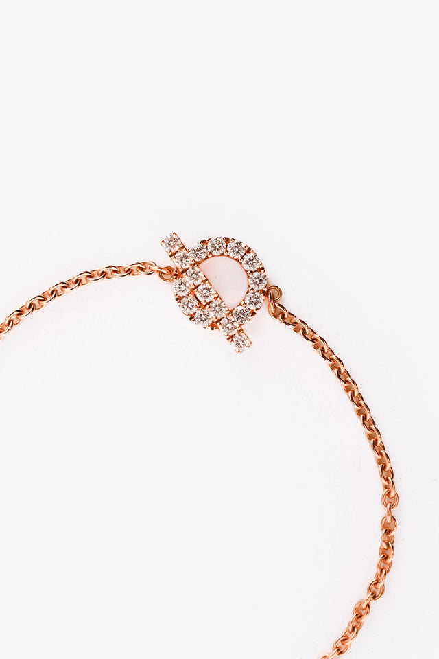 Hermes 18K Rose Gold Diamond Set Finesse Bracelet