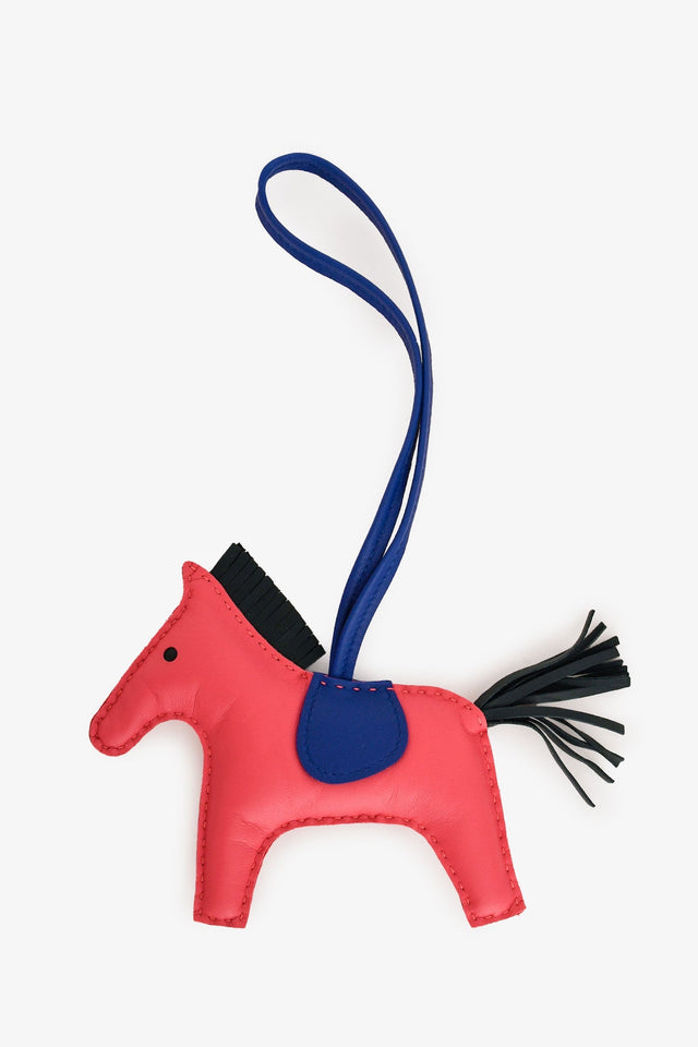 Hermes Pink/Blue/Green Swift Leather Rodeo MM Bag Charm