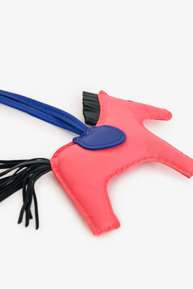 Hermes Pink/Blue/Green Swift Leather Rodeo MM Bag Charm