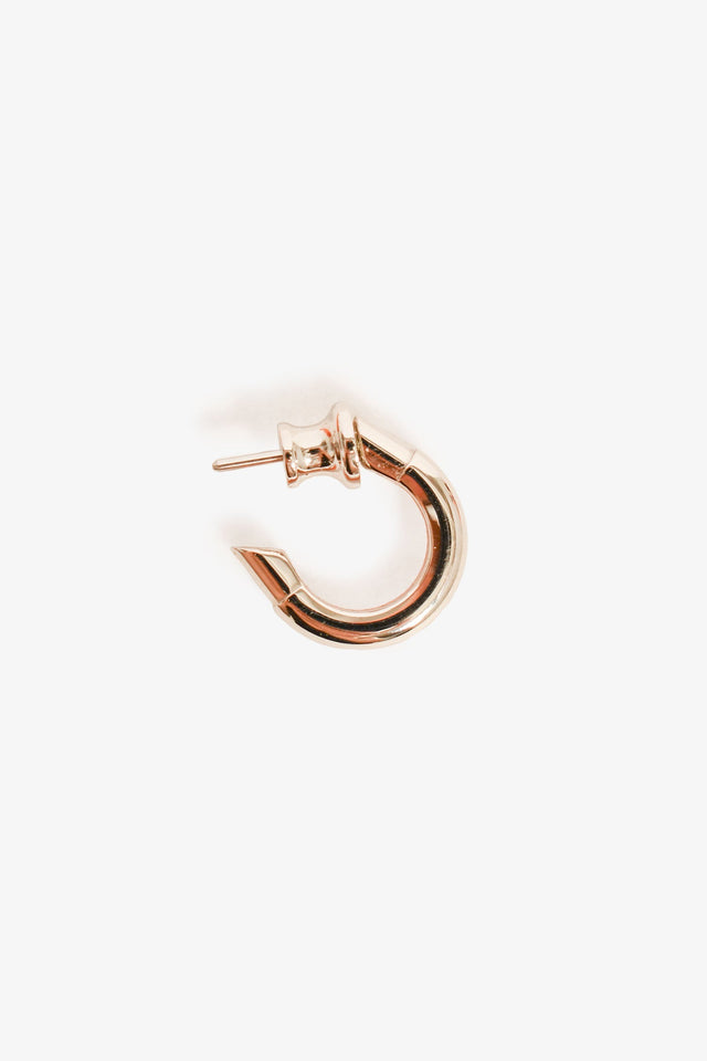 Hermes Palladium Plated Single 'Sabot' Mini Hoop Earring