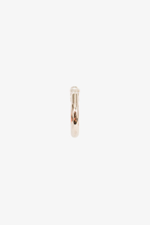 Hermes Palladium Plated Single 'Sabot' Mini Hoop Earring