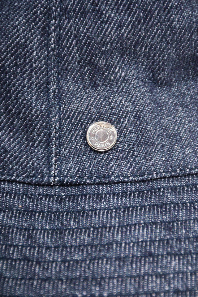 Hermes Blue Denim Bucket Hat Size 56