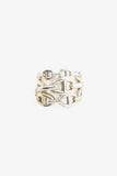 Hermes Silver Large 'Chaine D'Ancre Enchainee' Ring Size 57