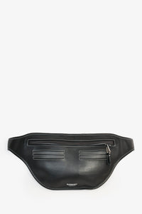 Burberry Black Leather White Contrast Stitch 'Brummell' Belt Bag