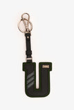 Prada Black/Green Saffiano Leather 'U' Key Chain