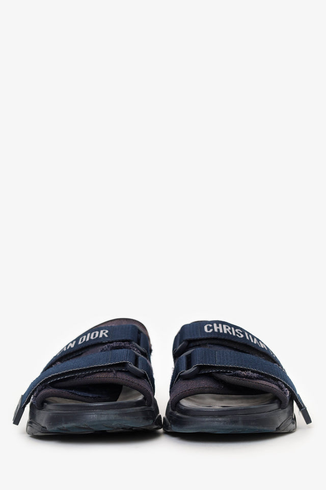 Christian Dior Navy J'ADior Velcro Slides Size 36