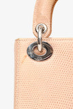Christian Dior 2017 Beige Lizard Skin Mini Lady Dior with Strap