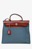 Hermes 2015 Blue/Brown Canvas Herbag 31 With Pouch
