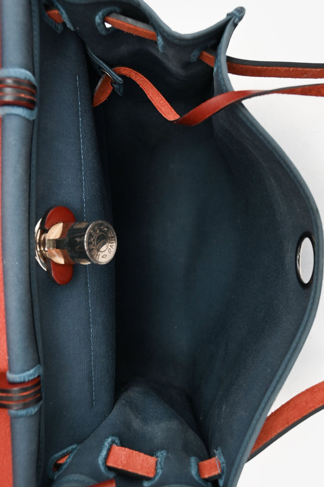 Hermes 2015 Blue/Brown Canvas Herbag 31 With Pouch