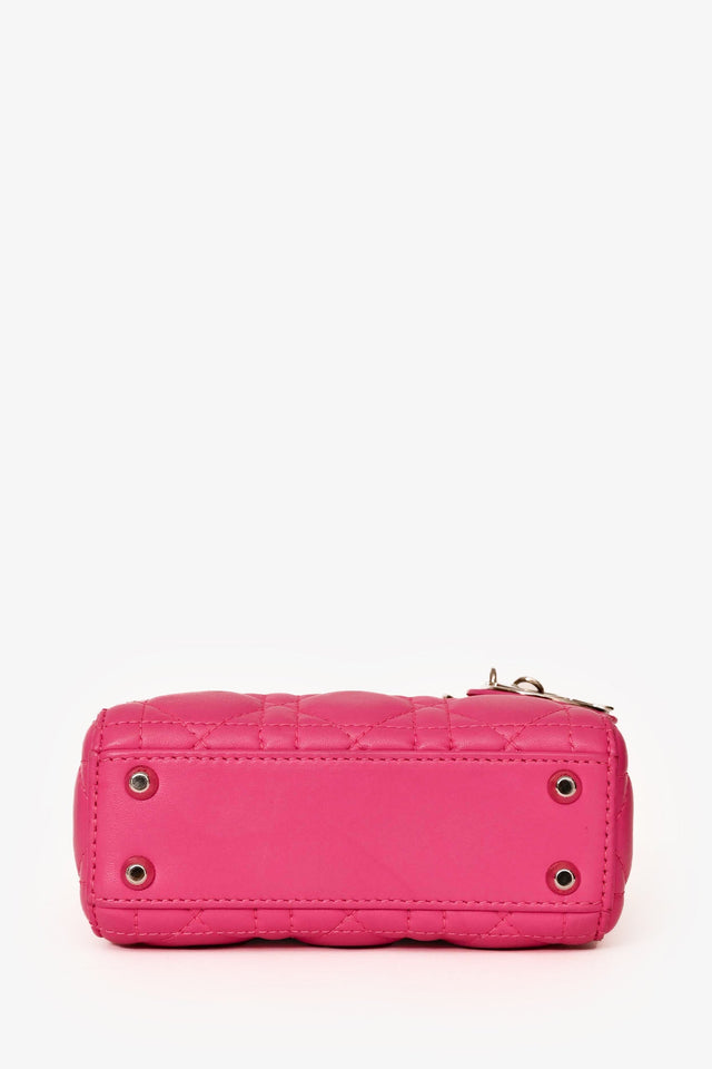Christian Dior Pink Cannage Leather Mini 'Lady Dior' with Strap