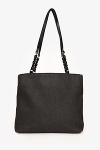 Christian Dior 2001 Grey Denim Maris Pearl Tote