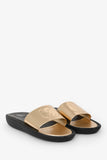 Louis Vuitton Gold Leather Monogram Slides Size 40
