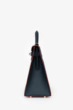 Hermes 2016 Blue Indigo/Rouge H Trim Epsom Leather Contour Sellier Kelly 32 With Strap GHW