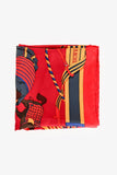 Hermes Red/Yellow Silk 'Ronds de Marche' Scarf Size 90