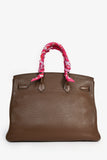Hermes 2014 Special Order Brown Clemence Leather Birkin 35