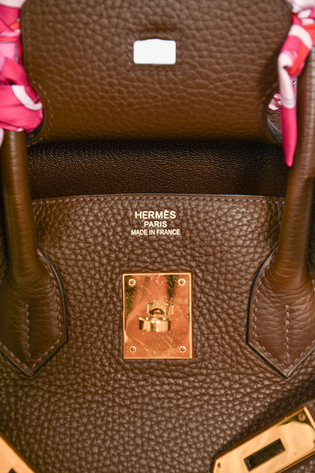 Hermes 2014 Special Order Brown Clemence Leather Birkin 35