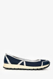 Prada Navy/Silver Metallic Leather Sneaker Pumps Size 41