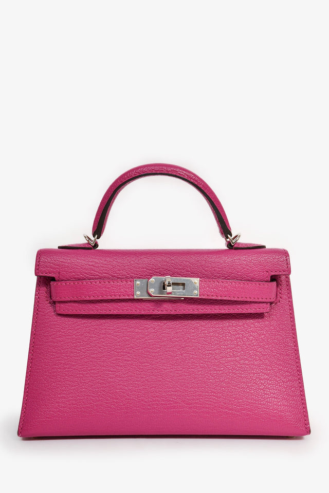 Hermes 2018 Rose Poupre Mysore Chevre Leather Mini Kelly PHW